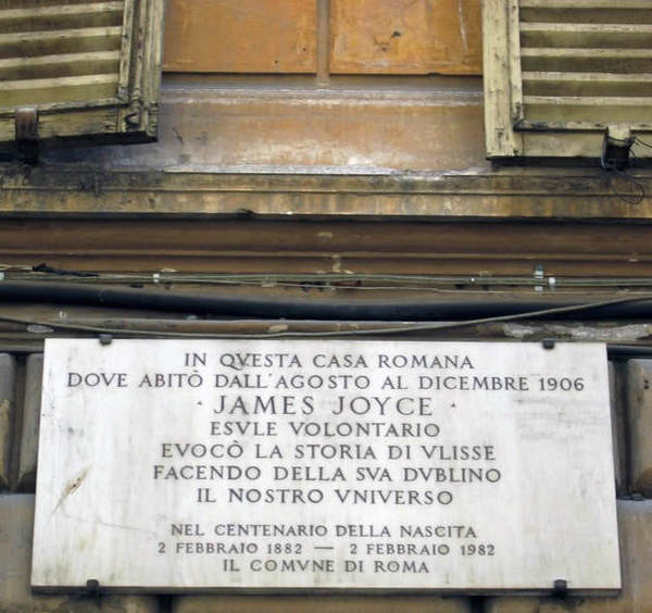 Plaque To James Joyce Via Frattina Rome 1 Orig