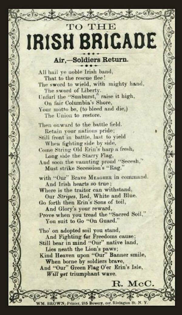 To The Irish Brigade Poem